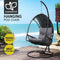 Gardeon Outdoor Egg Swing Chair Wicker Furniture Pod Stand Armrest Black