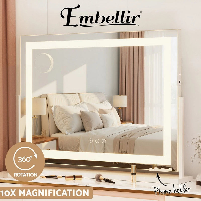 Embellir Makeup Mirror 80x58cm 360¡« Rotatable Vanity Mirror with Lights