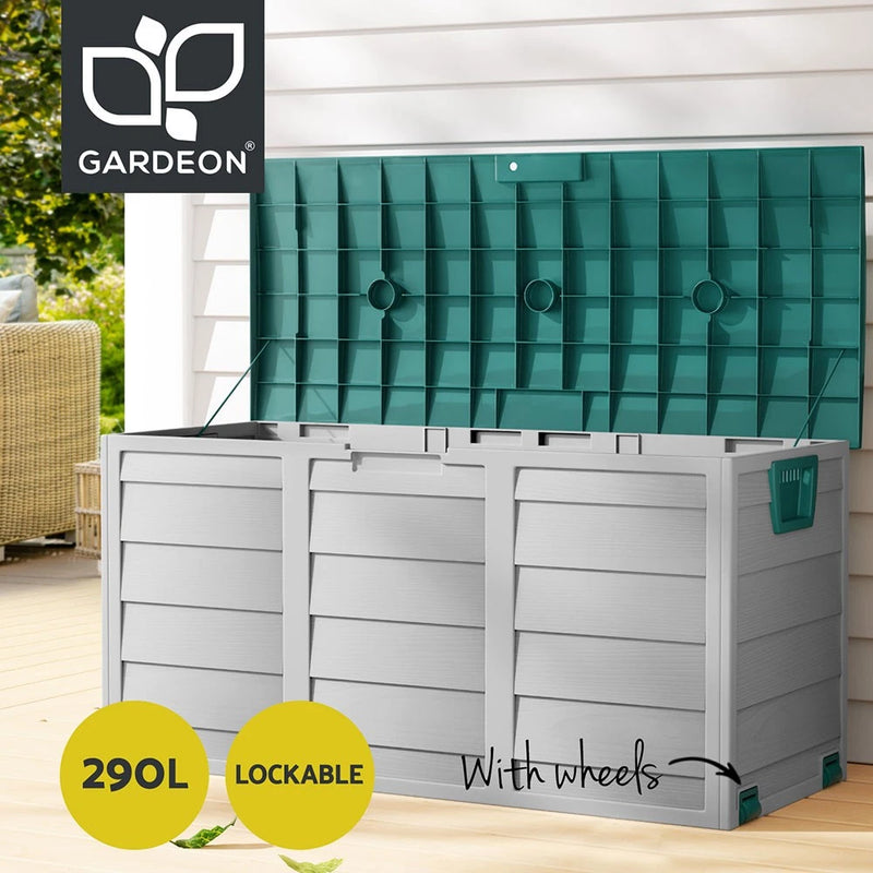 Gardeon Outdoor Storage Box 290L Lockable Weather-resistant Garden Toy Deck Shed