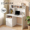 Artiss Computer Desk Office Study Desks Table Bookshelf Drawer White 120cm