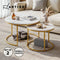 Artiss Console Table Marble Effect 4-Tier Shelves Entryway Desk 105CM White&Gold