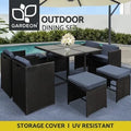 Gardeon 9 PCS Outdoor Dining Set Patio Furniture Wicker Garden Lounge Setting