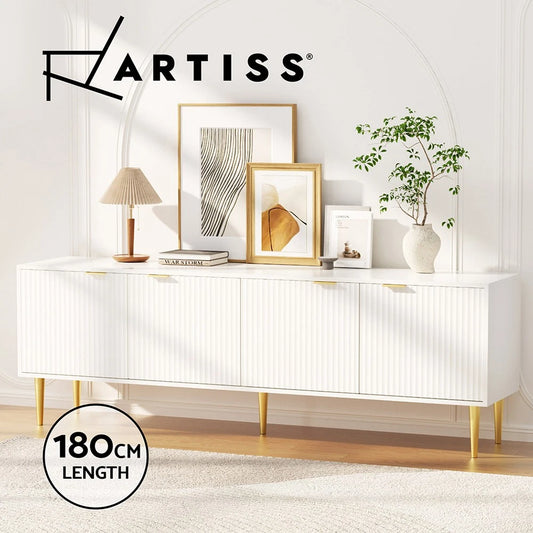 Artiss TV Unit Cabinet Entertainment Unit Storage Four Door 180cm White
