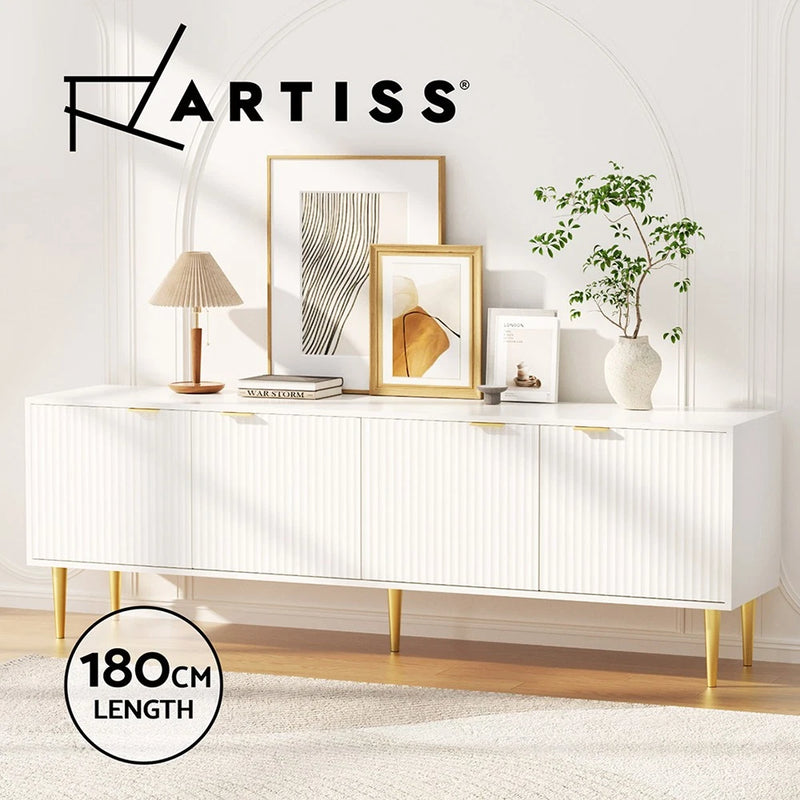 Artiss TV Unit Cabinet Entertainment Unit Storage Four Door 180cm White
