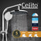 Cefito 9'' Rain Shower Head Set Round Handheld High Pressure Wall Chrome