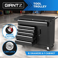 Giantz 6 Drawer Tool Box Chest Cabinet Toolbox Storage Garage Organiser Wheels