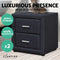 Artiss 2X Bedside Table Drawers Side Table Storage Nightstand Fabric Charcoal