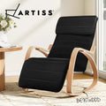 Artiss Rocking Armchair Footrest Nursing Chair Lounge Recliner Fabric Black