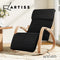 Artiss Rocking Armchair Footrest Nursing Chair Lounge Recliner Fabric Black