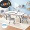 Keezi Kids Table and 4 Chairs Set Height Adjustable Toddler Drawing Desk Grey
