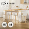 Artiss 4x Bar Stools Kitchen Dining Chairs Counter Stool Leather Padded Wooden