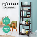 Artiss Bookshelf 5-Tier Display Book Corner Shelves Storage Bookcase Black ZANE