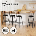 Artiss 4X Industrial Bar Stools Upholstered Counter Chairs Cushioned Steel Frame