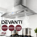 Devanti 1200mm Range Hood 120cm BBQ Rangehood Kitchen Canopy Stainless Steel