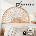Artiss Bed Head Headboard Rattan Bed Frame Bedroom Base QUEEN Size Pine MARI