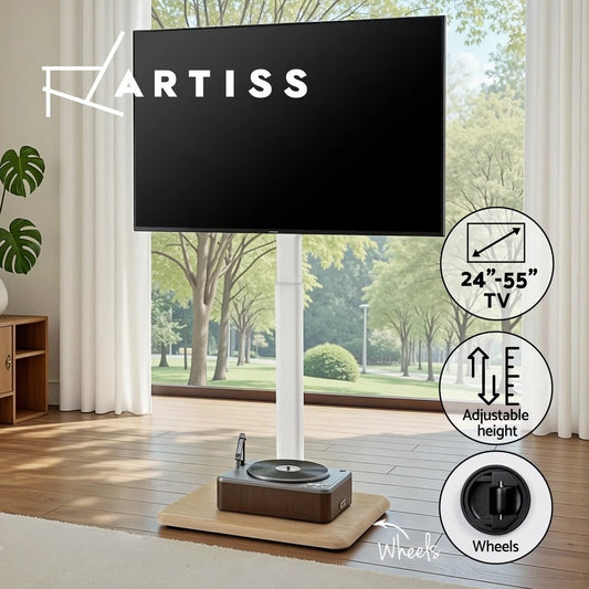 Artiss TV Stand 24-55" Swivel Height Adjustable Floor Mount Bracket With Wheels