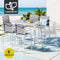 Gardeon 7PCS Outdoor Bar Set Stools Dining Chairs Table Patio Furniture White