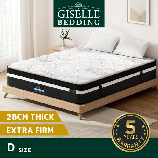 Giselle Bedding 28cm Mattress Super Firm Bed 7 Zones Pocket Spring DOUBLE