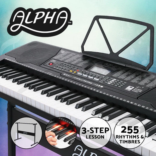 Alpha 61 Keys Digital Piano Keyboard Electronic Electric Keyboards Lighted LCD