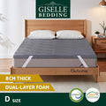 Giselle Bedding 8cm Memory Foam Mattress Topper Gel Dual Foam Bamboo DOUBLE