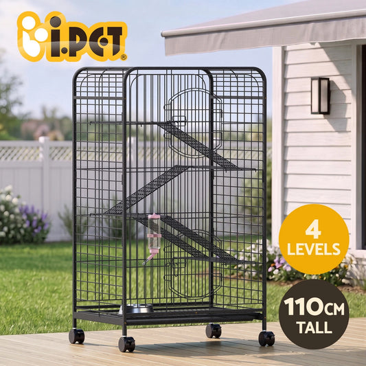 i.Pet Rabbit Cage Indoor Hutch Guinea Pig Bird Ferret Cat Hamster 110cm 4 Level