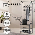 Artiss Clothes Rack Airer Coat Stand 179cm Metal Hanger Rail Closet Hook Shelf