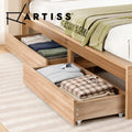 Artiss 2pcs Under Bed Storage with Wheels Rolling Wooden Drawers Single & Double