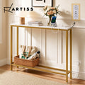 Artiss Console Table Entryway Hallway Charging Station Marble Finish White&Gold