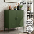Artiss Buffet Sideboard Cupboard Cabinet Storage 2 Doors Locker Metal Green