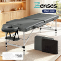 Zenses Massage Table 55cm Portable 2 Fold Aluminium Beauty Therapy Bed Grey