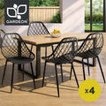 Gardeon 4PC Outdoor Dining Chairs PP Lounge Chair Patio Garden Furniture Black
