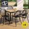 Gardeon 4PC Outdoor Dining Chairs PP Lounge Chair Patio Garden Furniture Black
