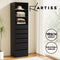 Artiss 6 Chest of Drawers Dresser Tallboy Storage Cabinet 3 Shelves Black