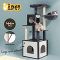 i.Pet Cat Tree Tower Scratching Post Scratcher 144cm Wood Bed Condo House