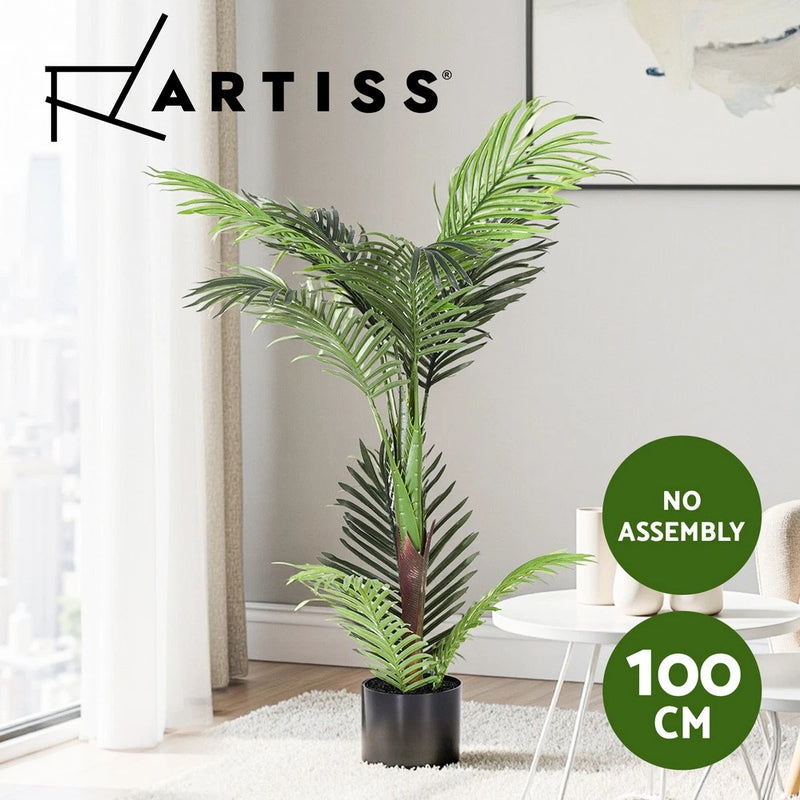 Artiss 100cm Artificial Palm Tree Faux Trees Indoor Decor Plants Outdoor Indoor