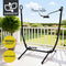 Gardeon Hammock Chair Stand Iron Frame Outdoor Chairs w/ Phone Holder Black