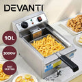 Devanti 10L Electric Deep Fryer Adjustable Temperature Control Fryer 3000W