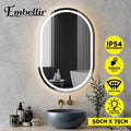 Embellir LED Wall Mirror With Light 50X75CM Bathroom Decor Oval Mirrors Vanity