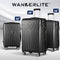 Wanderlite 3pc Luggage Trolley Set Suitcase Travel TSA Hard Case Carry On Black