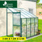 Green Fingers Greenhouse Lean-to Aluminium Green House Garden Shed 2.5x1.3x2.1M