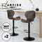 Artiss 2x Bar Stools Kitchen Swivel Gas Lift Counter Chair Wing PE Rattan Brown