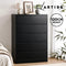 Artiss 6 Chest of Drawers Tallboy PEPE Black Storage Cabinet Dresser Bedroom