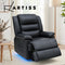 Artiss Manual Recliner Chair Leather Reclining Sofa with 16 colour Led Black