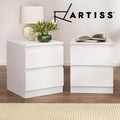 Artiss 2x Bedside Table Drawers Side Table Storage Cabinet Nightstand White PEPE