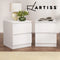 Artiss 2x Bedside Table Drawers Side Table Storage Cabinet Nightstand White PEPE