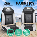 Seamanship 2X Folding Boat Seats Seat Marine Seating Set All Weather Swivels BK