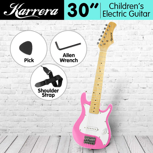 Karrera Kids Electric Guitar Childrens Gift Pink Musical String Instrument
