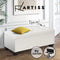 Artiss Storage Ottoman Blanket Box Bench 97cm Leather Chest Foot Stool White