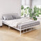 Artiss Bed Frame Queen Size Metal Base Mattress Platform Foundation White LEO