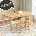 Keezi Kids Table and Chairs Set Play Activity Study Desk Natural Pinewood 3PCS